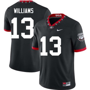 Men's #13 Go Dawgs Tyler J. Williams College Football Jerseys - 100th Anniversary Black