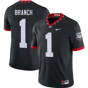 Men #1 Go Dawgs Zachariah Branch College Football Jersey - 100th Anniversary Black