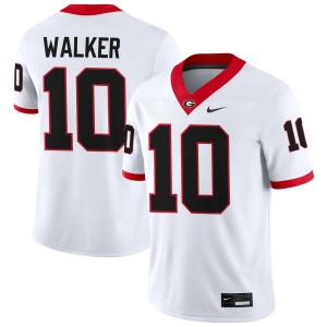 Men's #10 Georgia Zayden Walker College Football Jersey - White