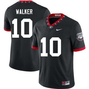 Men #10 University of Georgia Zayden Walker College Football Jersey - 100th Anniversary Black
