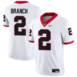 Mens #2 UGA Zion Branch College Football Jersey - White