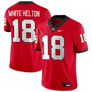 Men's #18 Go Dawgs Sacovie White-Helton College Football Jersey - Red