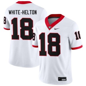 Men #18 Go Dawgs Sacovie White-Helton College Football Jerseys - White
