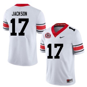 Mens #17 UGA Dan Jackson College Football Jersey - 40th Anniversary White