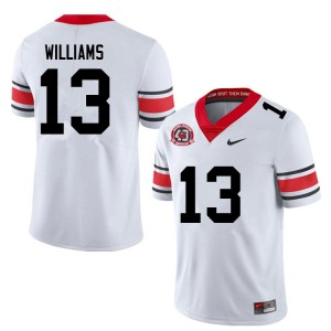 Mens #13 UGA Mykel Williams College Football Jersey - 40th Anniversary White
