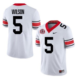 Mens #5 UGA Bulldogs Raylen Wilson College Football Jersey - 40th Anniversary White