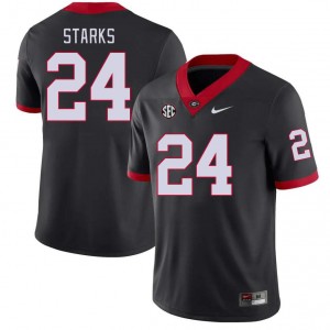 Mens #24 Georgia Bulldogs Malaki Starks College Football Jersey - Black