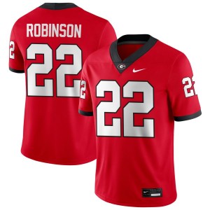 Mens #22 Georgia Branson Robinson College Football Jersey - Red