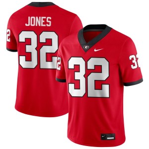 Mens #32 Georgia Cash Jones College Football Jersey - Red
