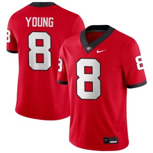 Men #8 UGA Colbie Young College Football Jersey - Red