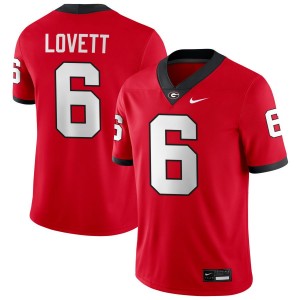 Men's #6 Georgia Bulldogs Dominic Lovett College Football Jersey - Red