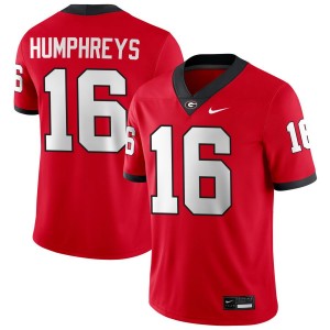 Mens #16 University of Georgia London Humphreys College Football Jersey - Red