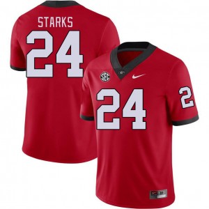 Men #24 Georgia Malaki Starks College Football Jersey - Red