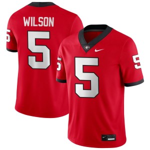 Mens #5 University of Georgia Raylen Wilson College Football Jersey - Red