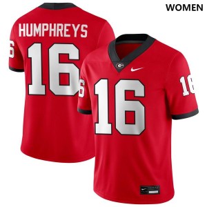 Women #16 UGA London Humphreys College Football Jersey - Red