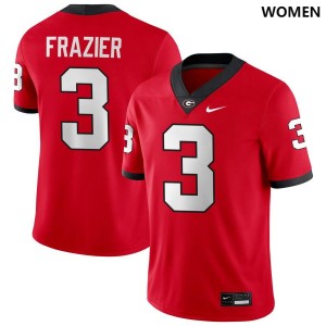 Women #3 Georgia Bulldogs Nate Frazier College Football Jersey - Red