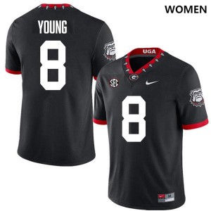 Women's #8 University of Georgia Colbie Young College Football Jersey - 100th Anniversary Black