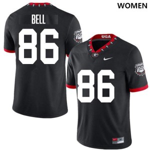 Women's #86 Georgia Dillon Bell College Football Jersey - 100th Anniversary Black