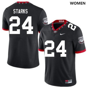 Women's #24 UGA Malaki Starks College Football Jersey - 100th Anniversary Black