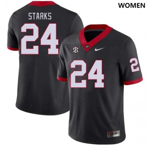 Women #24 UGA Bulldogs Malaki Starks College Football Jersey - Black
