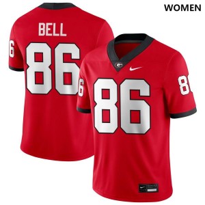 Women #86 UGA Dillon Bell College Football Jersey - Red
