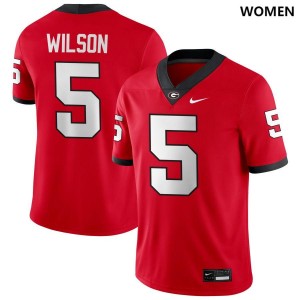Womens #5 UGA Bulldogs Raylen Wilson College Football Jersey - Red