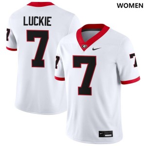 Women #7 UGA Bulldogs Lawson Luckie College Football Jersey - White