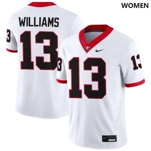 Women #13 UGA Bulldogs Mykel Williams College Football Jersey - White