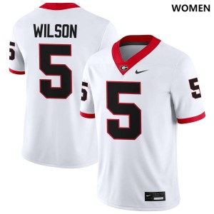 Womens #5 University of Georgia Raylen Wilson College Football Jersey - White