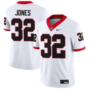 Men #32 Georgia Bulldogs Cash Jones College Football Jersey - White