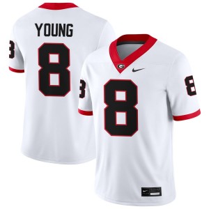 Mens #8 UGA Colbie Young College Football Jersey - White