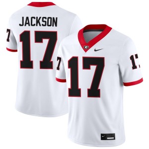 Men's #17 Georgia Bulldogs Dan Jackson College Football Jersey - White