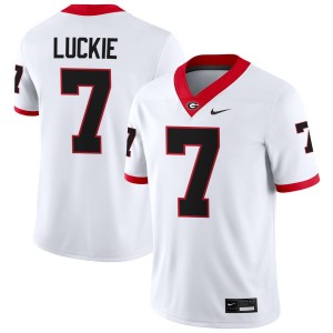 Men's #7 UGA Bulldogs Lawson Luckie College Football Jersey - White