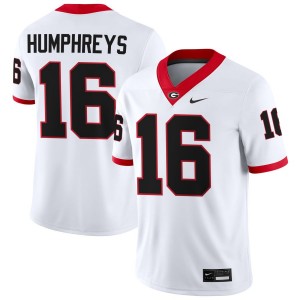 Men's #16 Georgia London Humphreys College Football Jersey - White