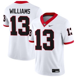 Mens #13 UGA Bulldogs Mykel Williams College Football Jersey - White