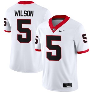 Mens #5 Georgia Bulldogs Raylen Wilson College Football Jersey - White