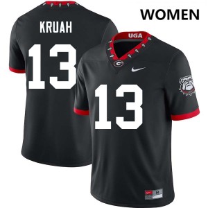 Women #13 Dawgs AJ Kruah College Football Jersey - 100th Anniversary Black
