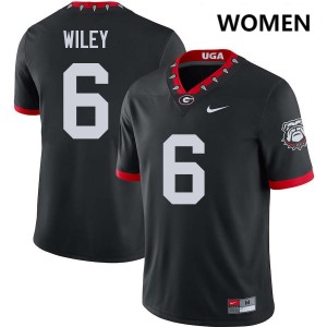 Women's #6 University of Georgia CJ Wiley College Football Jersey - 100th Anniversary Black