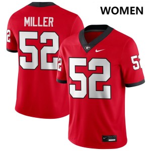 Women's #52 Georgia Bulldogs Christen Miller College Football Jerseys - Red