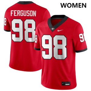 Womens #98 Dawgs Connor Ferguson College Football Jersey - Red