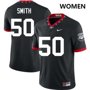 Women #50 Georgia Cortez Smith College Football Jersey - 100th Anniversary Black