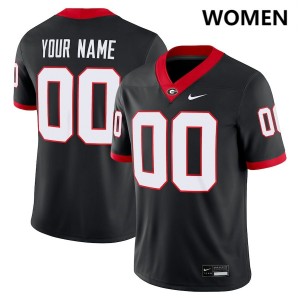 Women's #00 Dawgs Custom College Football Jersey - Black