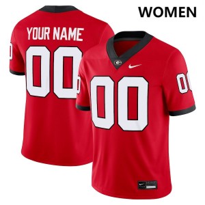 Women's #00 Georgia Bulldogs Custom College Football Jerseys - Red