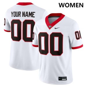 Women #00 Georgia Bulldogs Custom College Football Jerseys - White