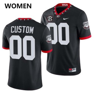 Womens #00 Georgia Bulldogs Custom College Football Jerseys - 100th Anniversary Black