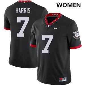Women's #7 Dawgs Daniel Harris College Football Jersey - 100th Anniversary Black