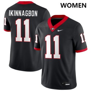 Women #11 UGA Bulldogs Darren Ikinnagbon College Football Jerseys - Black