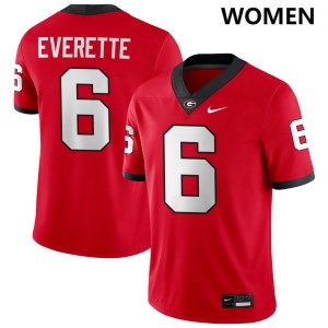 Women #6 University of Georgia Daylen Everette College Football Jersey - Red