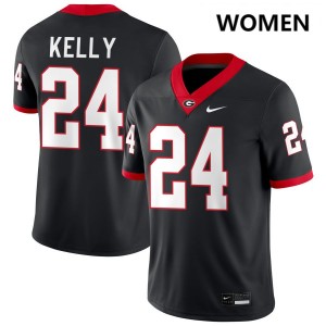 Women's #24 Georgia Bulldogs Dominick Kelly College Football Jersey - Black