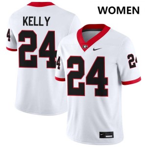 Women #24 Dawgs Dominick Kelly College Football Jerseys - White